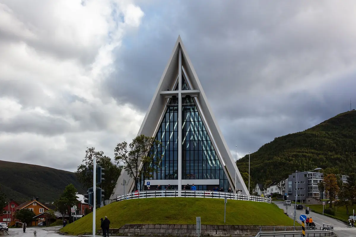 The Arctic Cathedral under a cloudy sky